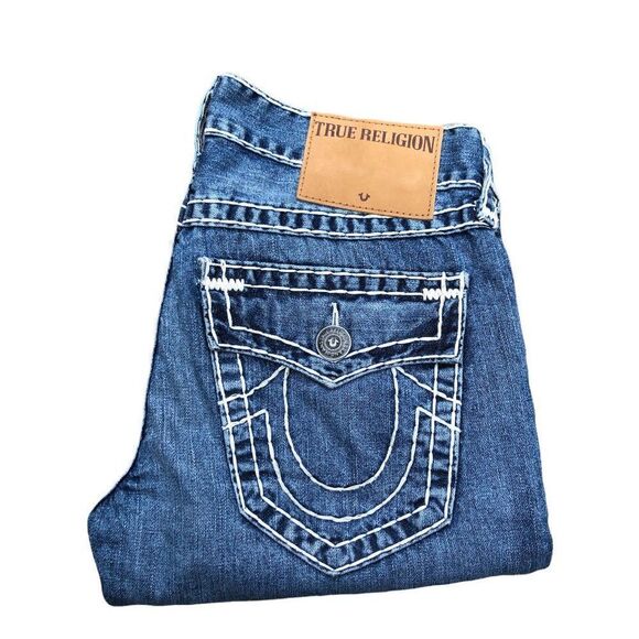 True Religion Jeans Size 29 RICKY Relaxed Straight Blue - Picture 6 of 10